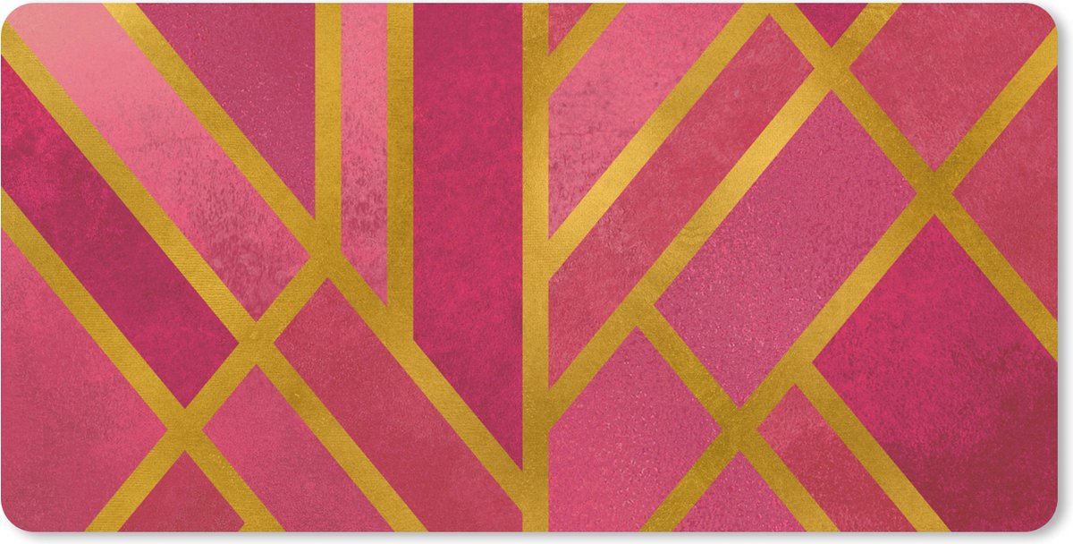 Muismat XXL 100x50 cm - Bureau onderlegger - Bureau mat Goud - Roze - Luxe - Bureaumat - Gaming mousepad xl - Bureaulegger groot - Computer deskmat