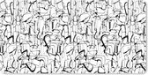 Muismat XXL - Bureau onderlegger - Bureau mat - Line Art - Abstract - Patronen - Zwart Wit - 120x60 cm - XXL muismat