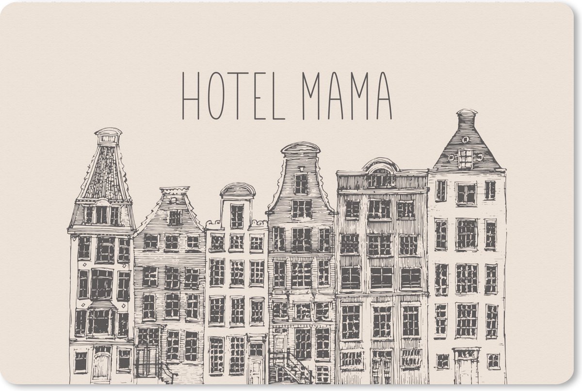 Muismat XXL - Bureau onderlegger - Bureau mat - Hotel mama - Spreuken - Quotes - Moeder - 120x80 cm - XXL muismat