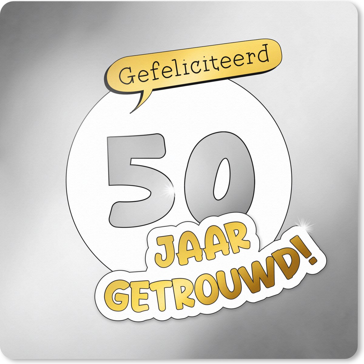 Muismat XXL 40x40 cm - Bureau onderlegger - Bureau mat Trouwen - Gefeliciteerd 50 jaar getrouwd! - Spreuken - Quotes - Bureaumat - Gaming mousepad xl - Bureaulegger groot - Computer deskmat