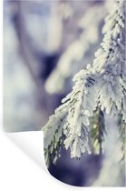 Muurstickers - Sticker Folie - Winter - Dennenboom - Sneeuw - Landelijk - 80x120 cm - Plakfolie - Muurstickers Kinderkamer - Zelfklevend Behang - Zelfklevend behangpapier - Stickerfolie