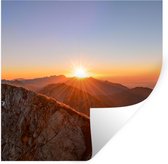 Muurstickers - Sticker Folie - Berg - Landschap - Zon - 30x30 cm - Plakfolie - Muurstickers Kinderkamer - Zelfklevend Behang - Zelfklevend behangpapier - Stickerfolie