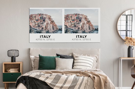 Tableau sur toile Italie - Maisons - Berg - 160x80 cm - Décoration murale