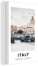 Canvas Schilderij Rome - Italië - Zomer - Skyline - 20x30 cm - Wanddecoratie