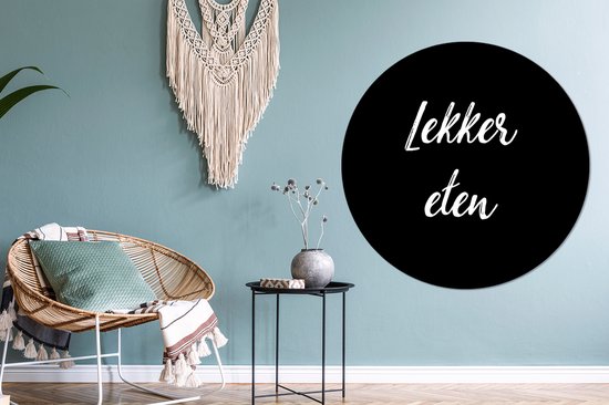 Wall Circle - Wall Circle Indoor - Citations - Nourriture - Proverbes - Bonne Nourriture - ⌀ 140 cm - Décoration murale - Peintures Ronds
