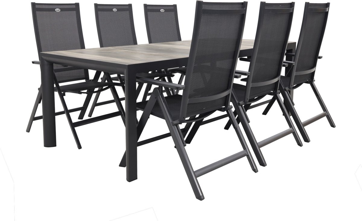 Hartman Napoli/Kings adjustable garden dining set anthracite - 220x100 cm