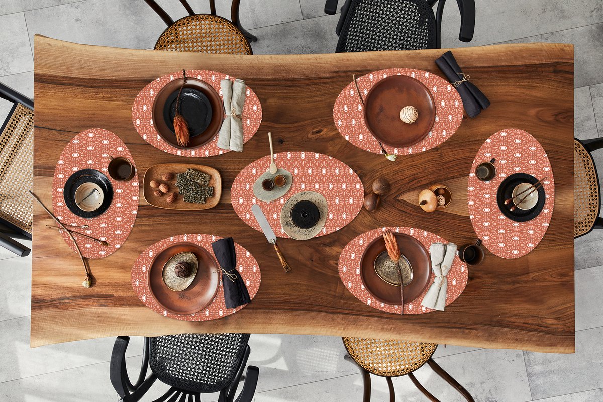 Placemats ovaal - Onderleggers - Ovale placemats - Meisjes - Boho - Design - 8 stuks