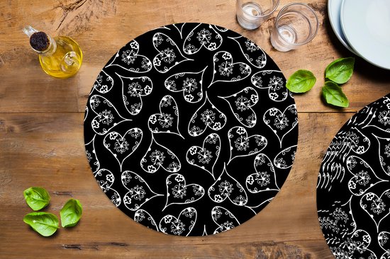 Sets de table ronds - Dessous de verre - Napperons ronds - Filles - Coeur - Fleurs - Motifs - Fille - Kids - Enfants - Enfant - 10 pièces