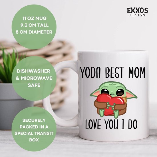 Yoda Best Mom- Tasses et tasses personnalisées - tasses avec texte - tasses - tasses - cadeau - cadeau pour femme - cadeau pour mari - vaisselle en céramique