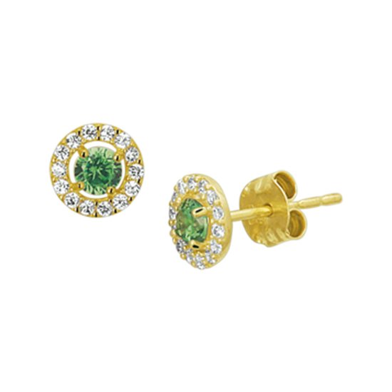 La collection de bijoux Ear Studs Syn. Emeraude Et Zircone - Or Jaune