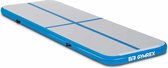 Gymrex Opblaasbare gymnastiekmat - 300 x 100 x 10 cm - 150 kg - blauw / grijs