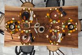 Placemats hexagon - Onderleggers placemats - Placemat zeshoek - Herfst - Pompoenen - Patronen - 6 stuks