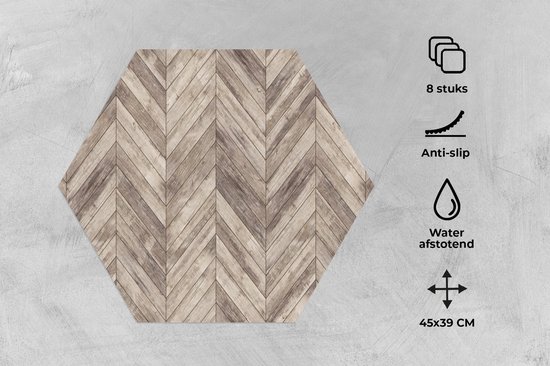 Napperons hexagon - Sets de table - Set de table hexagone - Etagère - Motifs - Brocante - 8 pièces