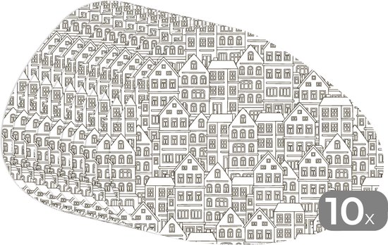 Set de table bio - Napperons bio - Sets de table - Maison - Motifs - Skyline - 10 pièces