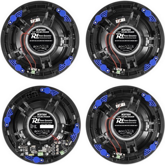 Plafond speaker (4x) geluidsinstallatie - Power Dynamics NCBT604 - 120W - 6.5'' - Wit van Power Dynamics — afbeelding 3