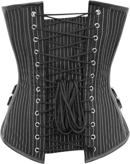 Attitude Corsets Overbust Korset L Myriama Zwart Zilverkleurig