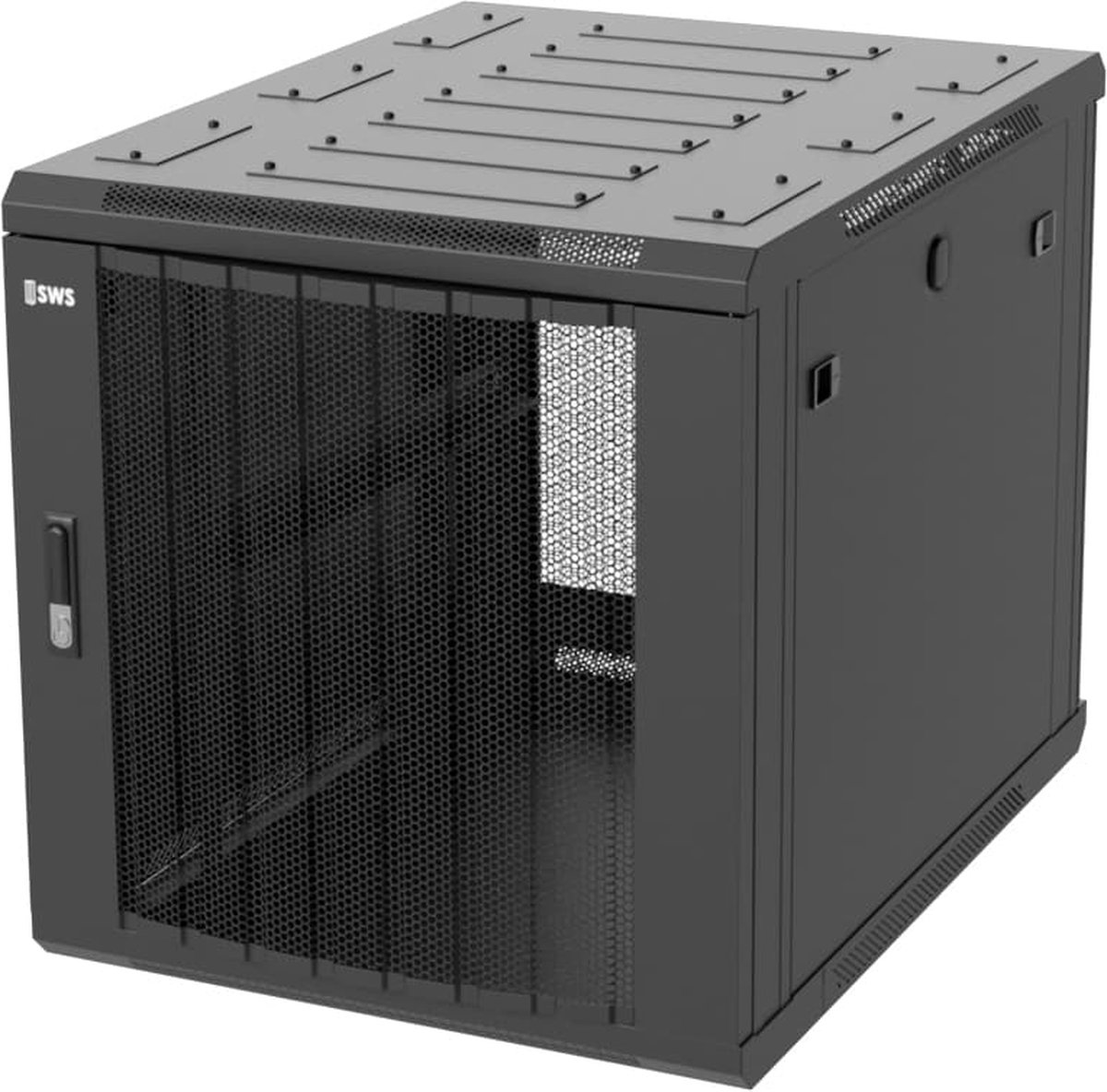 12U Serverkast - 19'' met geperforeerde deuren, voor onder de bureaus (BxDxH) 600x800x634mm