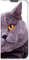 Flipcover Geschikt voor Samsung Galaxy A13 (4G) Telefoonhoesje Kat