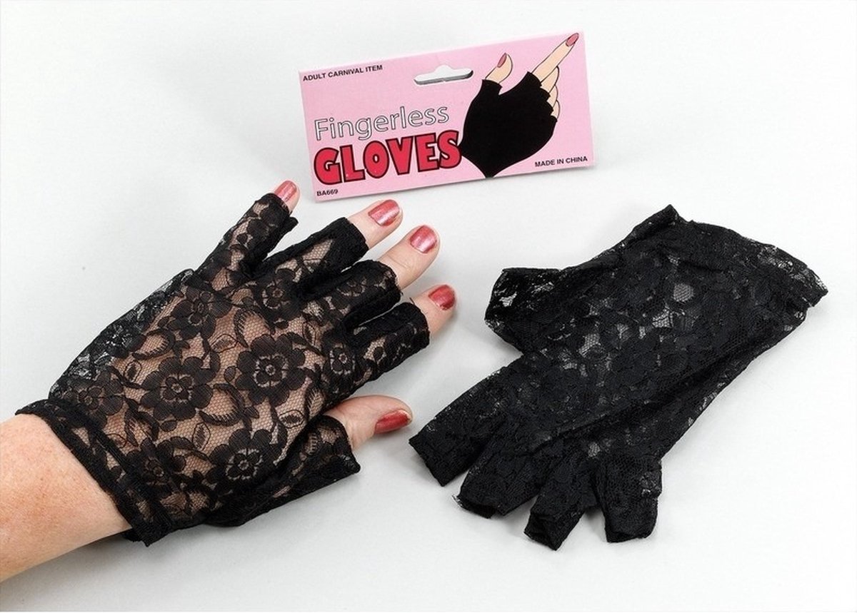 Luxe Vingerloze Handschoenen Kant Zwart Kopen