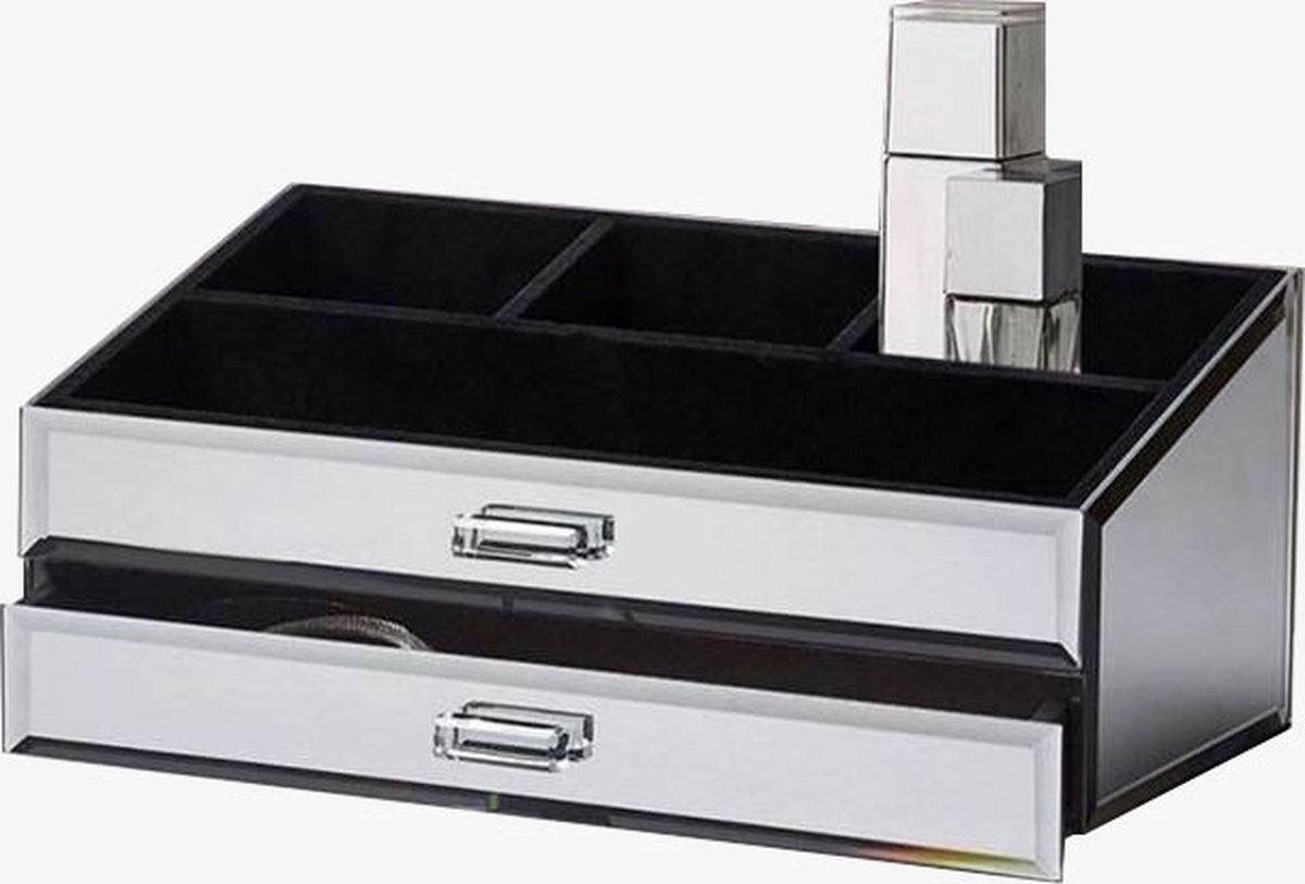 Beautybox Estel | cosmetica organizer spiegel |  Beautybox spiegel | met lade | Make up organizer | Beautybox | Vitrine boxje | Makeup organizer | Beauty organizer | Makeupbox | Organizer | Storage box