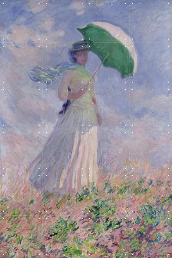 IXXI Women with a Parasol turned to the Right - Claude Monet - Wanddecoratie - 120 x 80 cm