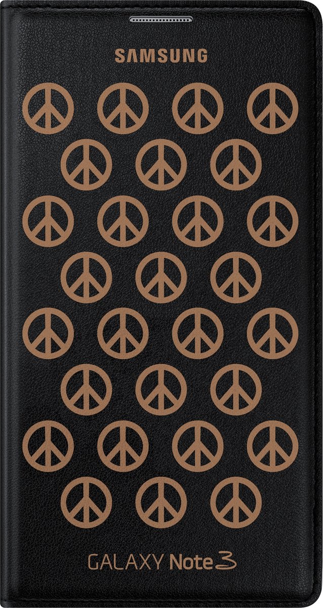 Samsung Flipcover Moschino voor Samsung N9005 Galaxy Note III - Zwart/Goud