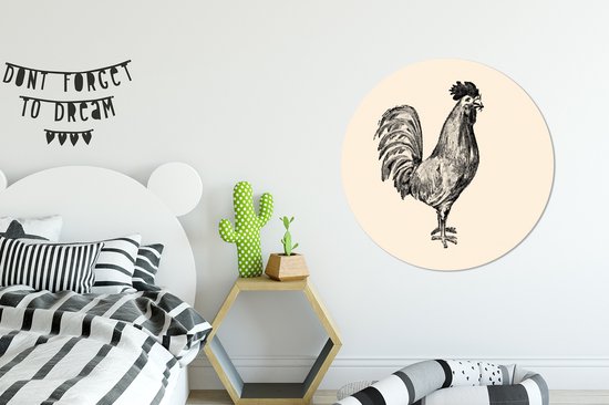 Ancienne illustration de l'assiette plastique Haan Wall Circle ⌀ 90 cm - impression photo sur cercle mural / cercle vivant (décoration murale)