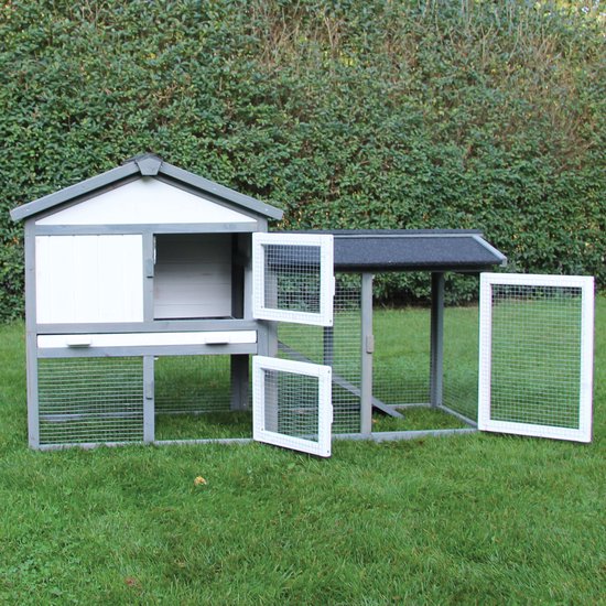 Konijnenhok voor Buiten - Kippenhok - Knaagdieren Kooi - Cavia Kooi - Dierenverblijf - 145 cm
