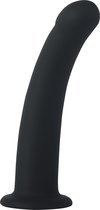 Banoch | Dildo siliconen Curvzz tip zwart | medium | Ø 2.5 cm | 15 cm lengte | zuignap