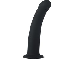 Banoch | Dildo siliconen Curvzz tip zwart | medium | Ø 2.5 cm | 15 cm lengte | zuignap