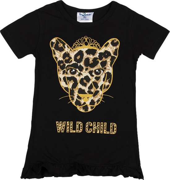Fun2wear - enfants - filles - grande chemise / chemise de nuit - Wild Child - Noir - taille 104/110