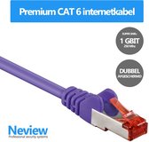 Neview - 1 meter premium S/FTP patchkabel - CAT 6 - Paars - Dubbele afscherming - (netwerkkabel/internetkabel)