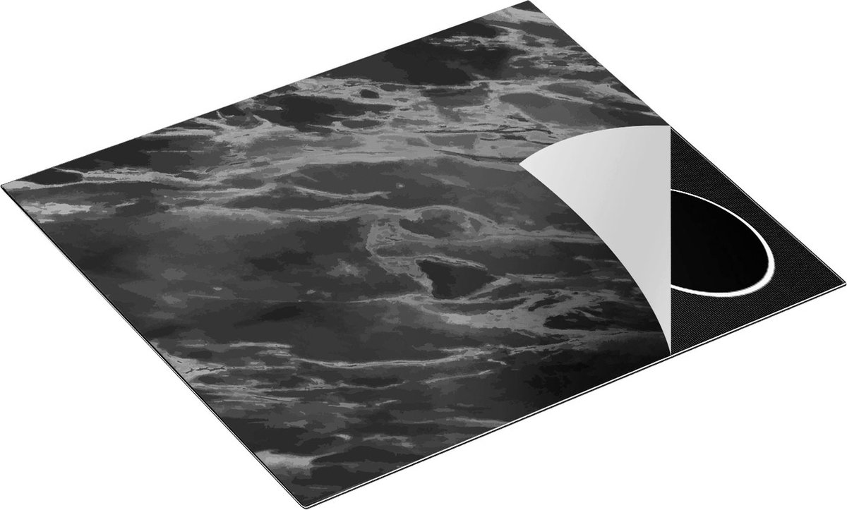 Chefcare Inductie Beschermer Zwarte Marmer Stenen - 57,6x51,6 cm - Afdekplaat Inductie - Kookplaat Beschermer - Inductie Mat