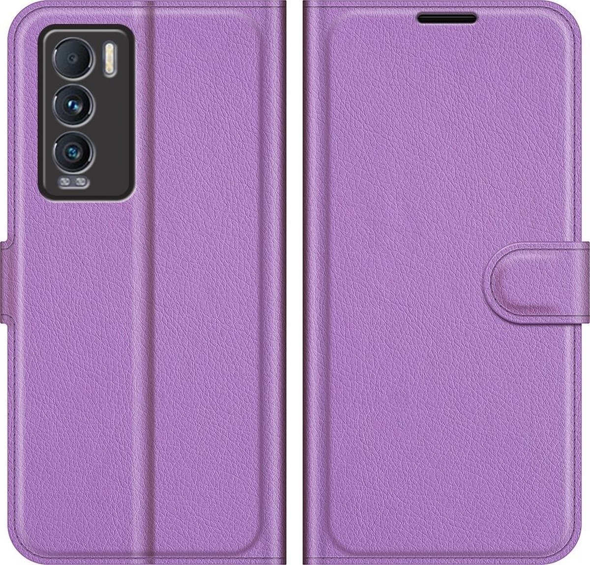 Mobigear Telefoonhoesje geschikt voor Realme GT Master Edition Hoesje | Mobigear Classic Bookcase Portemonnee | Pasjeshouder voor 3 Pasjes | Telefoonhoesje voor Pinpas / OV Kaart / Rijbewijs - Paars