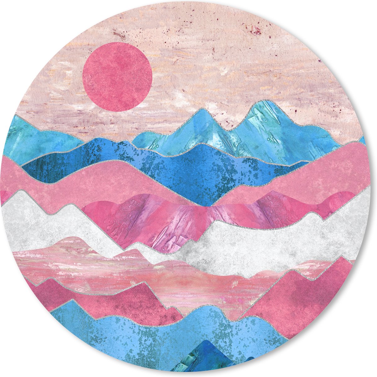 Muismat rond 20x20 cm - Mousepad Transgender - Marmer print - Pride - Ronde muismatten
