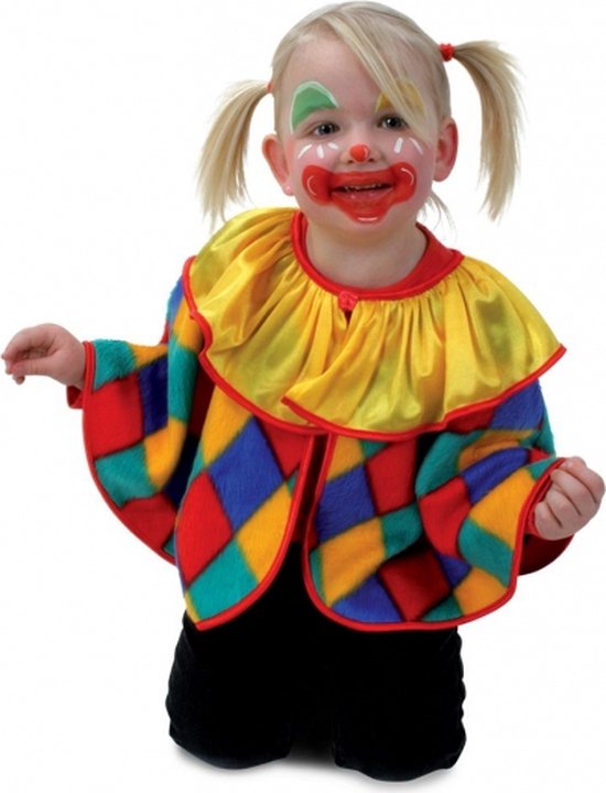 Peuter clown verkleedkleding poncho 98