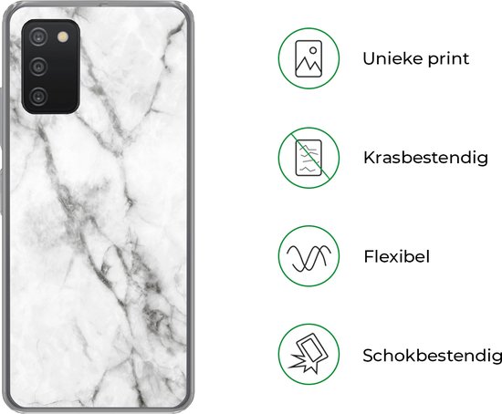 Étui Samsung galaxy a73 - Marbre - Luxe - Wit - Étui de téléphone en Siliconen
