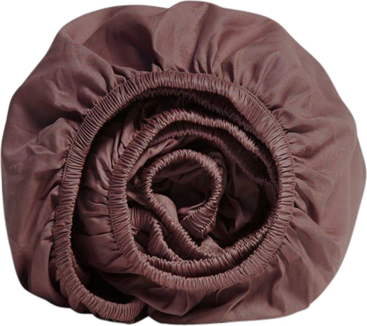 Yumeko hoeslaken katoensatijn roze bruin 160x200x30 - Bio, eco & fairtrade