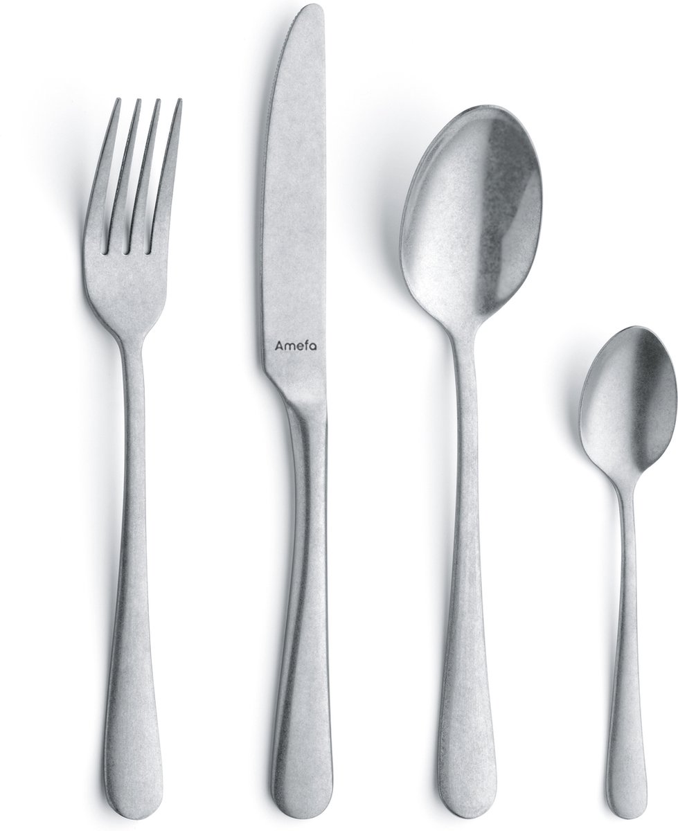 Bol.com Amefa - AUSTIN - Bestekset - 16-delig - 4 Personen - Stonewash - Zilverkleurig aanbieding