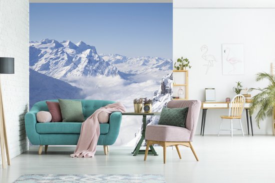 Papier Peint - Papier peint photo Alpes - Neige - Berg - Largeur 300 cm x Hauteur 300 cm
