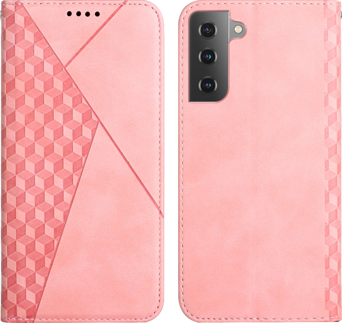 Book Case geschikt voor Samsung Galaxy S22 - PU Lederen Telefoonhoesje - Pasjeshouder - Roze