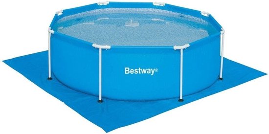 Bestway - ondervloer zwembad - grondzeil - 335 x 335 cm – blauw | bol
