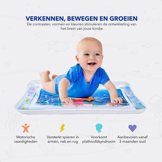Tapis d'eau bébé Jeu sensoriel Tapis d'eau Enfants Temps de Ventre  Gonflable Nouveau-né activité de développement Filles