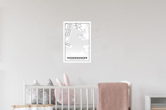 Muurstickers - Sticker Folie - Groningen - Plattegrond - Stadskaart - Kaart - Hoornsemeer - 20x30 cm - Plakfolie - Muurstickers Kinderkamer - Zelfklevend Behang - Zelfklevend behangpapier - Stickerfolie