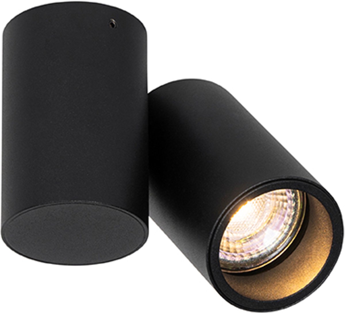 QAZQA Michael - Design Plafondspot | Spotje | Opbouwspot - 1 lichts - L 114 mm - Zwart - Woonkamer | Slaapkamer | Keuken