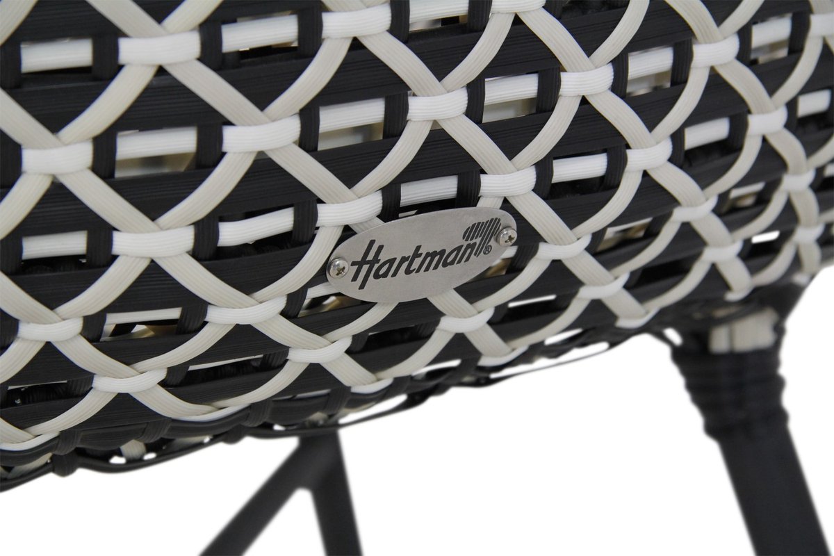 Hartman Delphine chaise de jardin dining - Noir/Blanc Wicker
