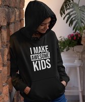 Moederdag Hoodie Awesome Kids - Kleur Zwart | Maat M | Moederdag Cadeautje Voor Mama's