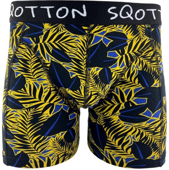 Boxershort - SQOTTON® - Jungle - Geel/Zwart