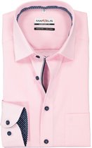 MARVELIS comfort fit overhemd - roze (contrast) - Strijkvrij - Boordmaat: 45