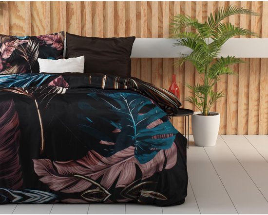 Botanical Dreams Satin Isabella - Ensemble housse de couette - Double - 240x200/220 + 2 taies d'oreiller 60x70 - Sable